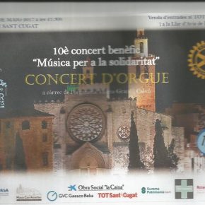 13 mayo Concierto benéfico de órgano Monasterio de Sant Cugat 13 mayo Concierto benéfico de órgano Monasterio de Sant Cugat